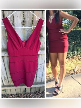 Entry Boutique Sleeveless Bandage Vneck Mini Dress holiday formal wedding L
